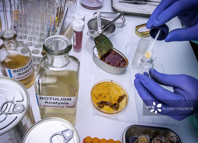 检测食物是否有肉毒杆菌中毒图片素材