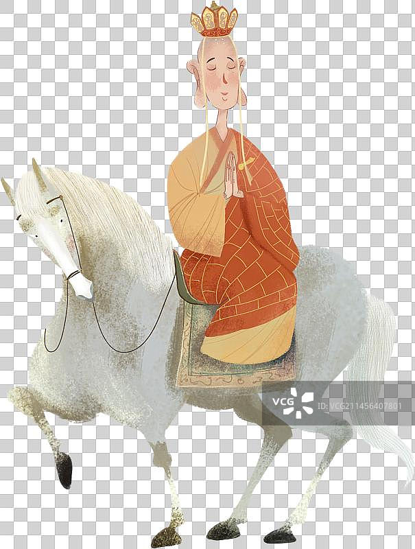 骑着白马西天取经的唐僧玄奘西游记人物元素图片素材