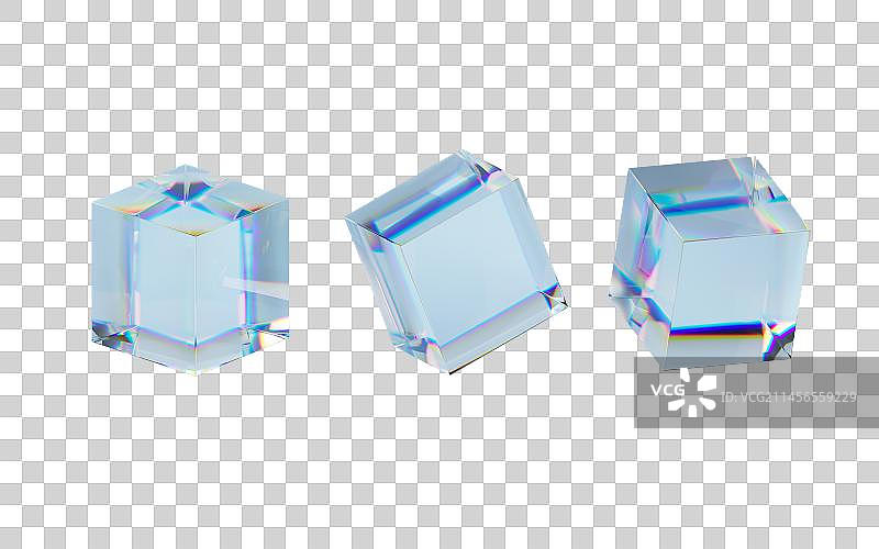 透明水晶几何体3D渲染图片素材