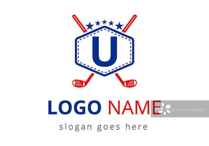 冰球标志上的字母u模板冰球徽章图片素材