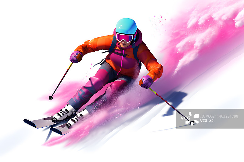 【AI数字艺术】高山极限滑雪图片素材