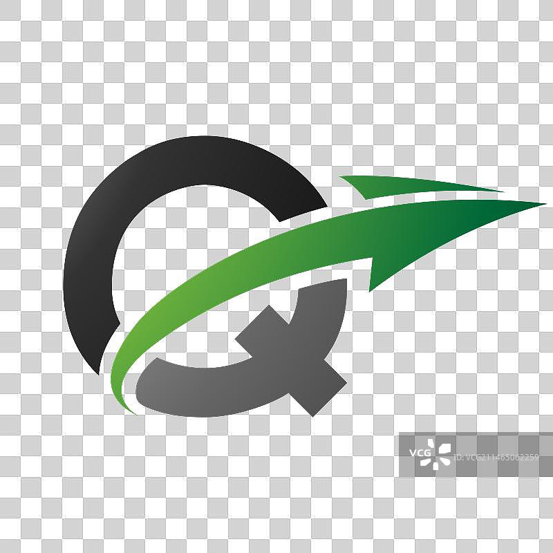 绿色和黑色的大写字母q图标和一个图片素材