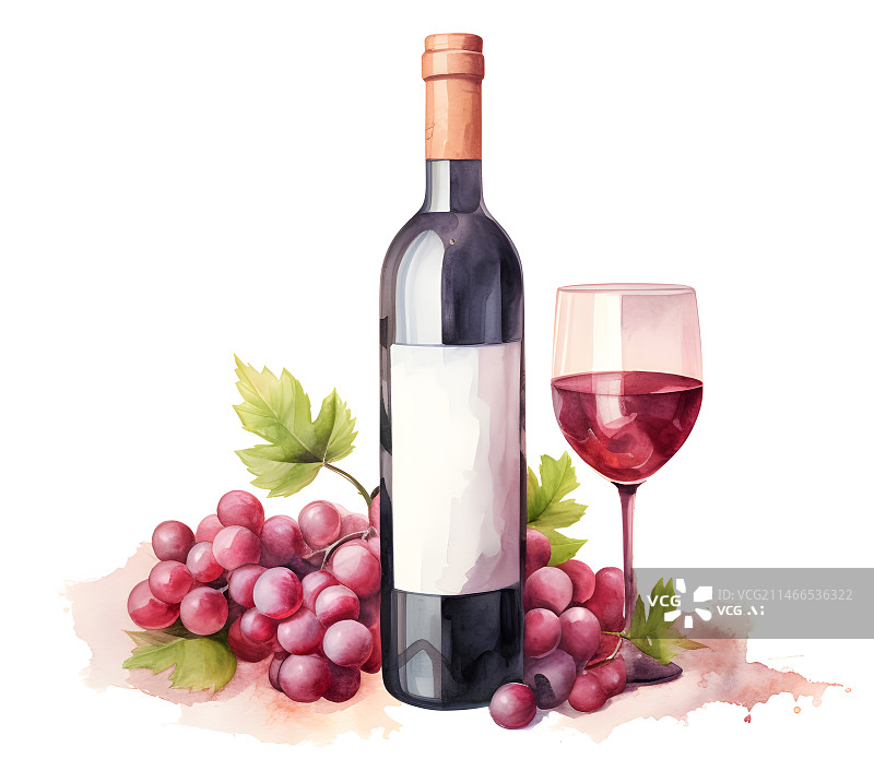 【AI数字艺术】AIGC：葡萄、红酒和高脚杯 酿造 庆祝 节日 聚会  红酒图片素材