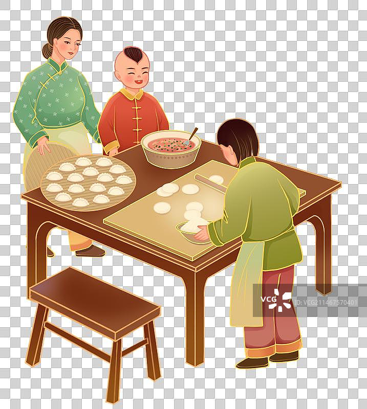 春节包饺子图片素材