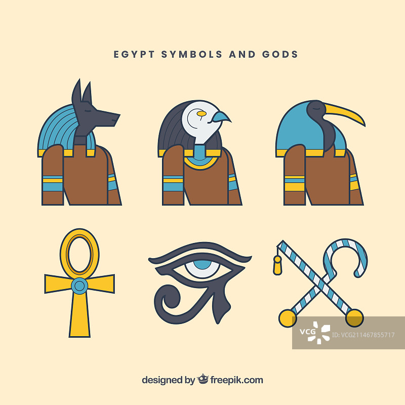 埃及众神和符号包图片素材
