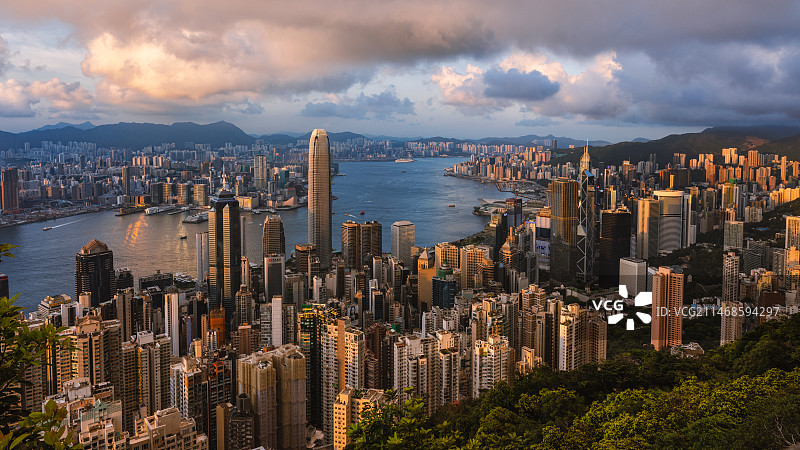 日落时分的香港图片素材