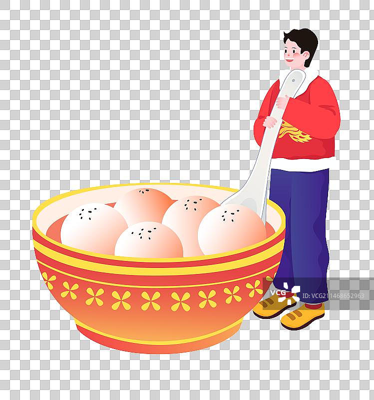 春节年俗插画正月十五元宵节猜灯谜矢量人物元素图片素材