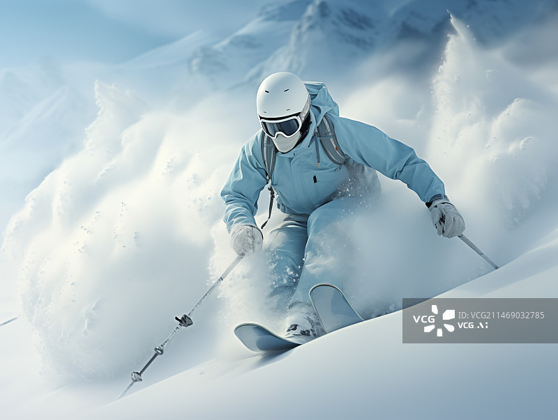 【AI数字艺术】冬季滑雪运动图片素材