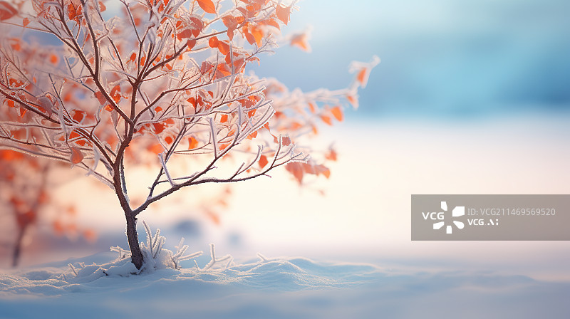 【AI数字艺术】一棵树的雪景图片素材