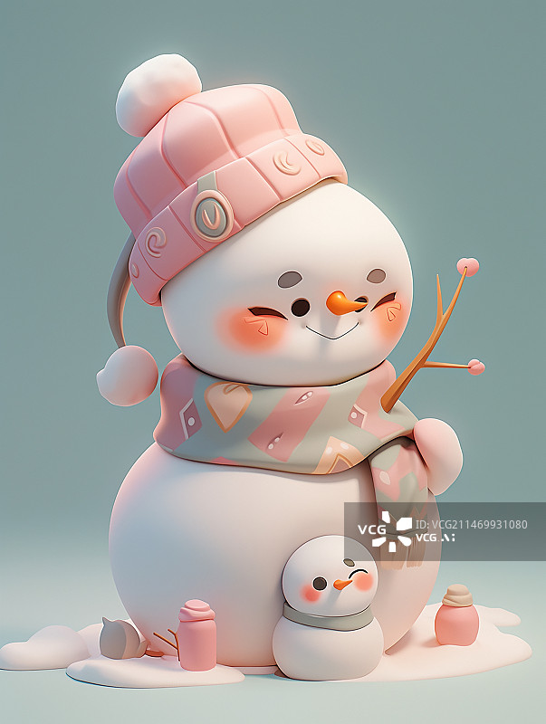 【AI数字艺术】可爱的雪人宝宝图片素材