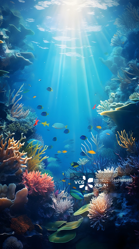 【AI数字艺术】手机壁纸海底世界图片素材