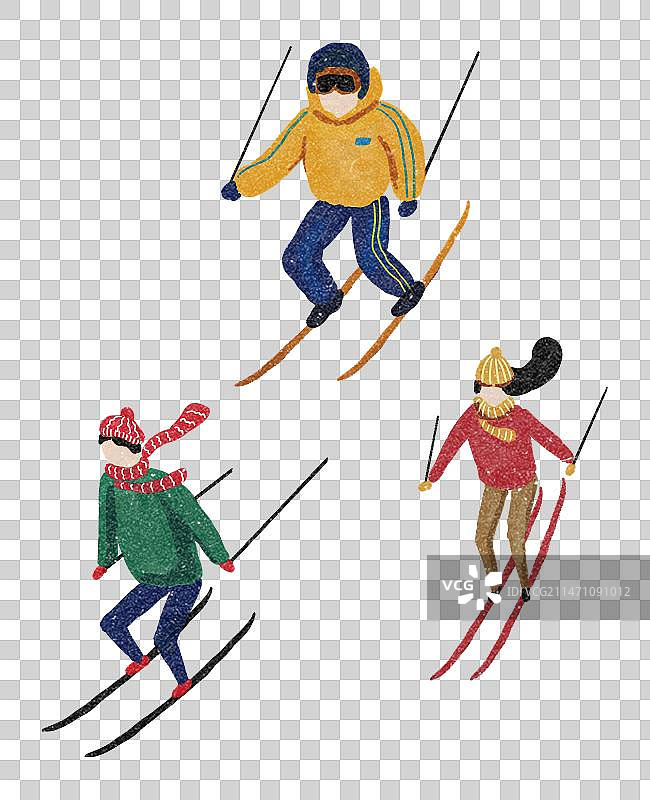 滑雪溜冰的人群图片素材