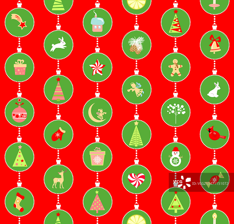圣诞佳节工艺红绿无缝衔接图片素材