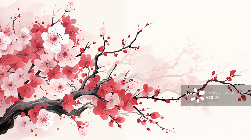 【AI数字艺术】樱桃花，春天背景，背景，花，立春图片素材