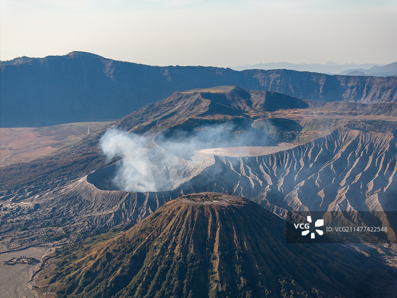 印度尼西亚Bromo布罗莫火山日出航拍图片素材