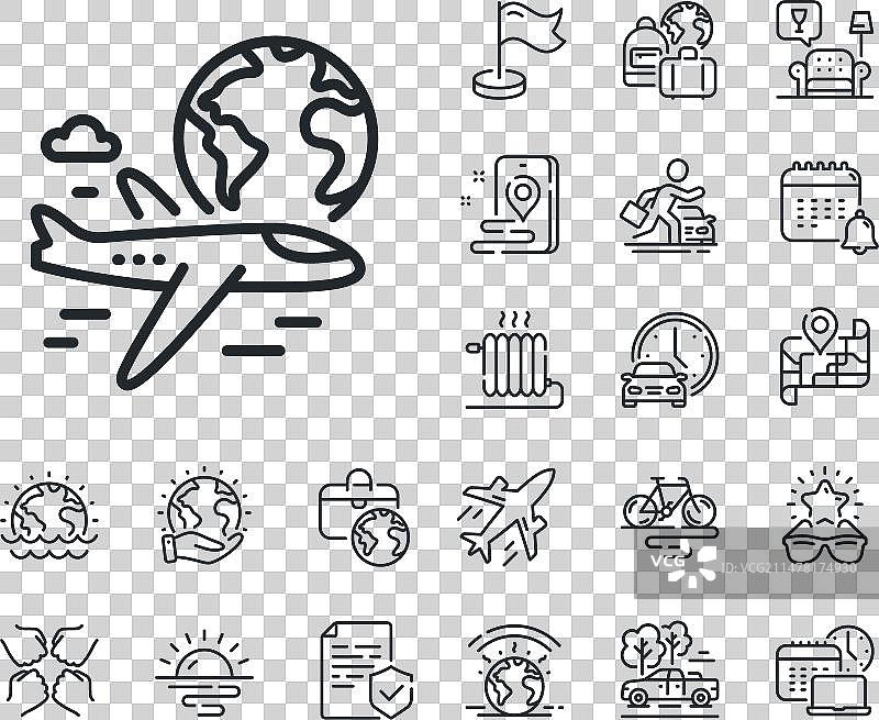 全球旅游线路图标国际航班标志图片素材