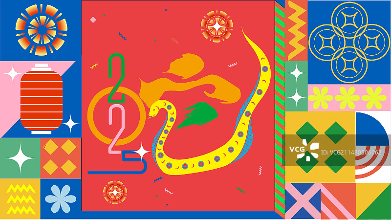 2025蛇年春节数字设计图片素材