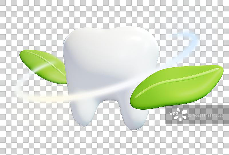清新口腔健康牙齿3D医疗插画元素图片素材