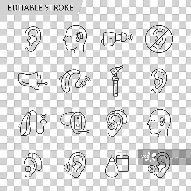 助听器线路图标设置听力问题图片素材