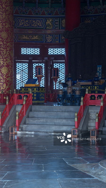 北京天坛公园祈年殿内饰图图片素材