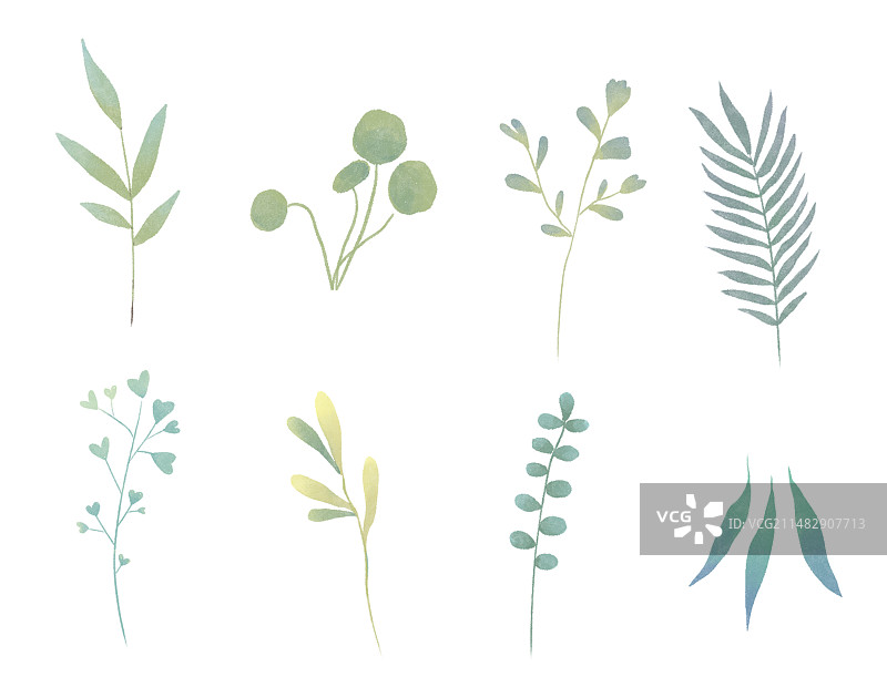 小清新绿植装饰插画图片素材