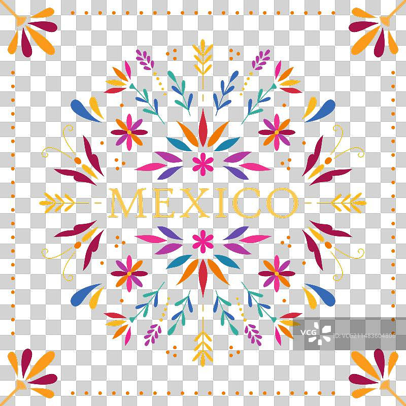 墨西哥花卉图案和元素图片素材