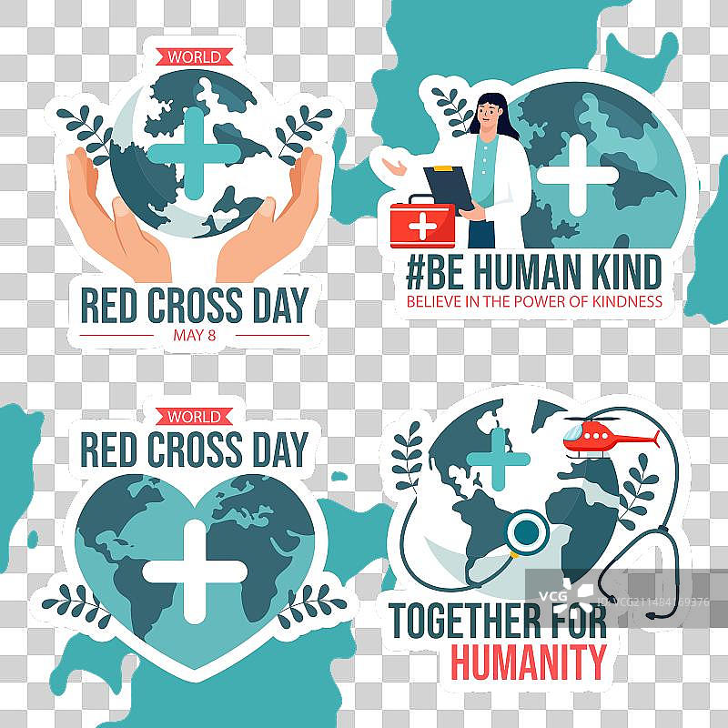红十字日标平面卡通手绘图片素材