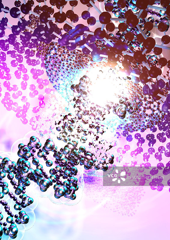 DNA纳米技术，电脑艺术品图片素材