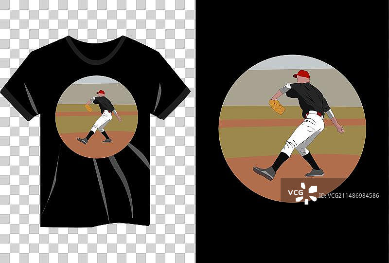 棒球投手t恤设计图片素材
