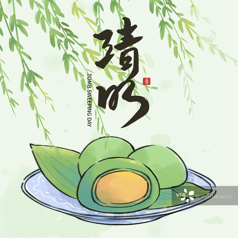 中国风清明节商业插画海报模板图片素材
