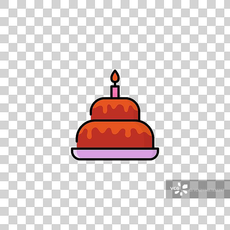 生日蛋糕与蜡烛设计面包店标志ico图片素材