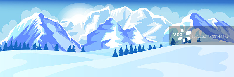 雪山风景如画，地势高图片素材