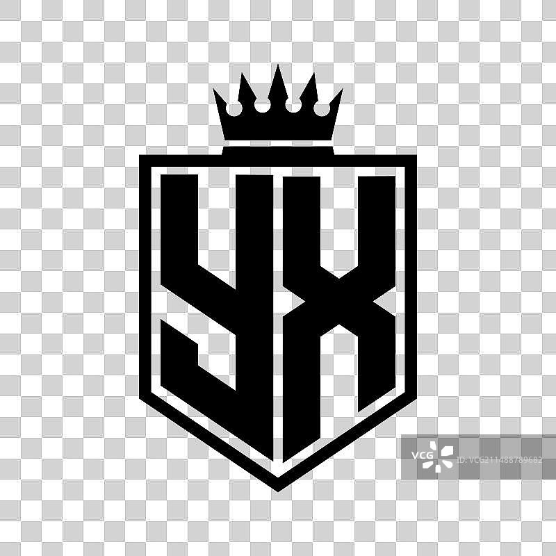 Yx标志字母组合粗体盾牌几何形状与图片素材
