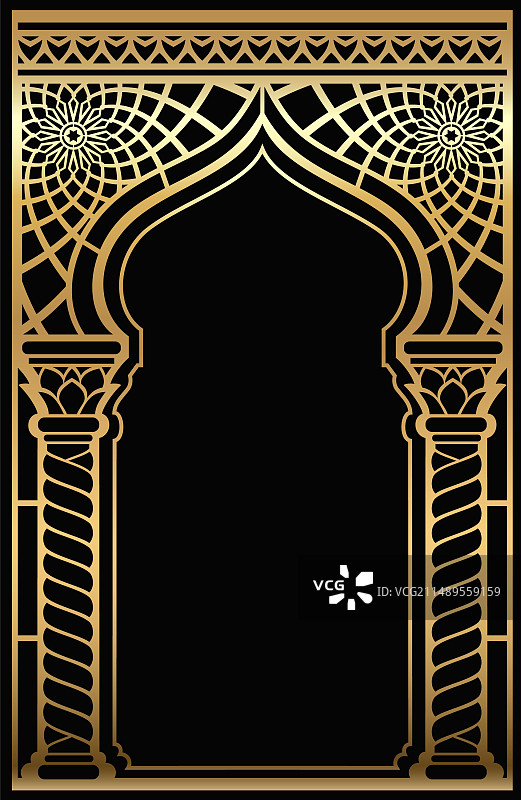 印度或阿拉伯风格的装饰性金拱门图片素材