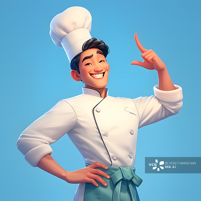 【AI数字艺术】3D卡通厨师图片素材