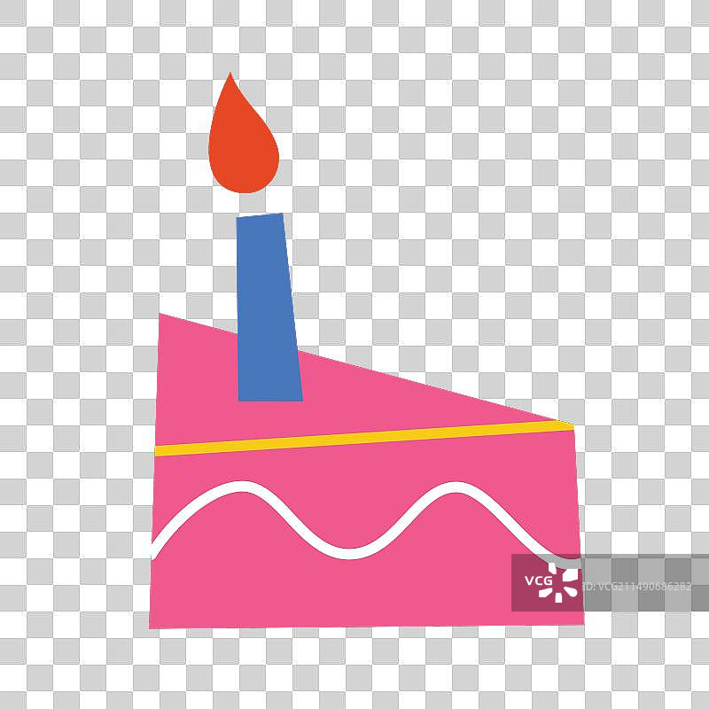 生日蛋糕图标一块蛋糕与蜡烛图片素材