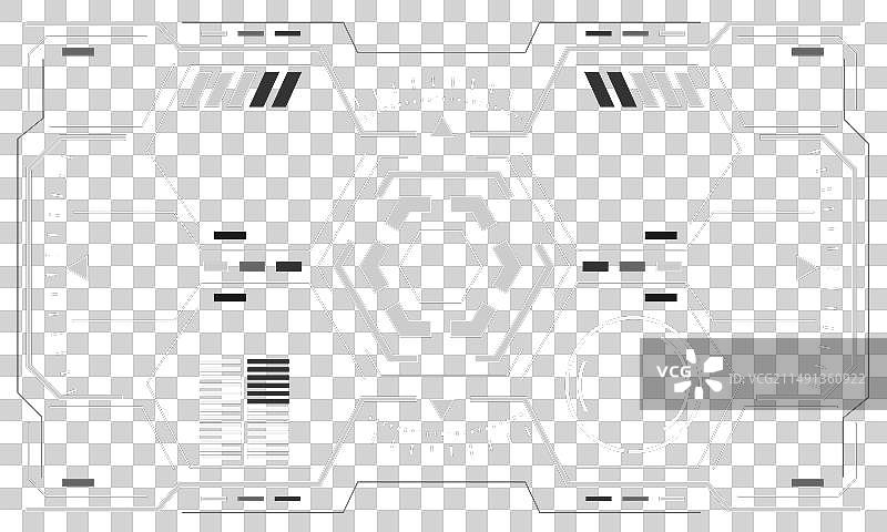 Hud科幻界面屏幕视图白色六边形图片素材