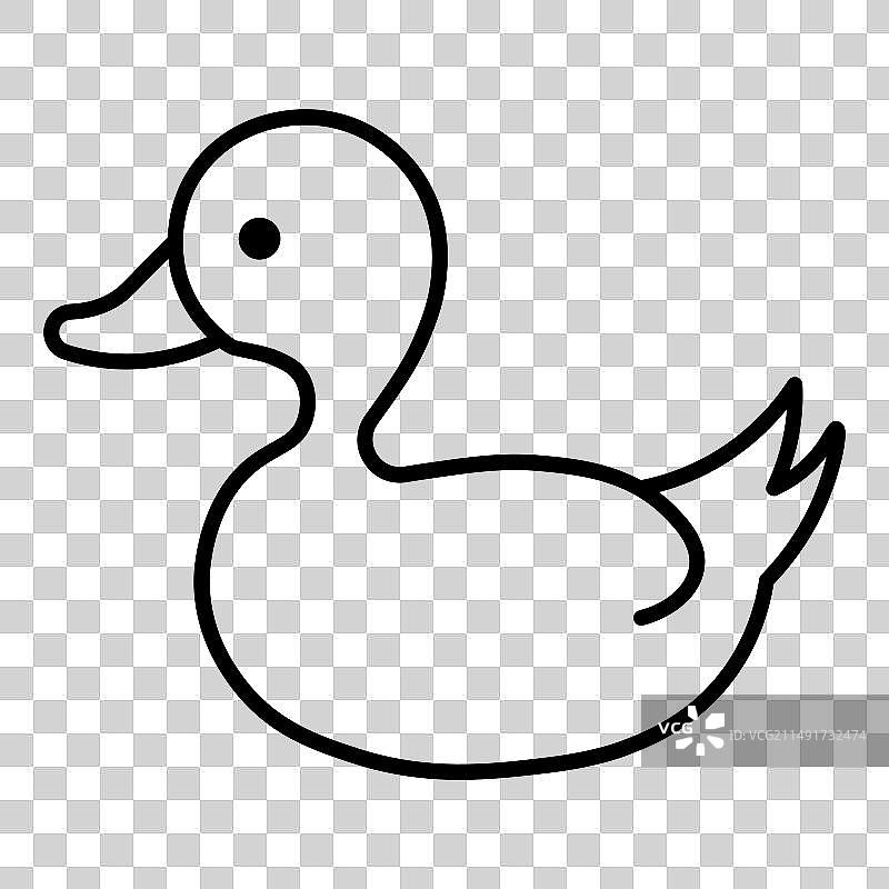 白色背景上的黑色鸭子图标图片素材