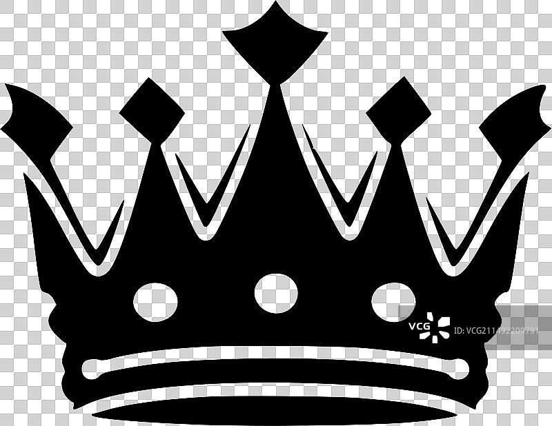 皇冠-黑白隔离图标图片素材