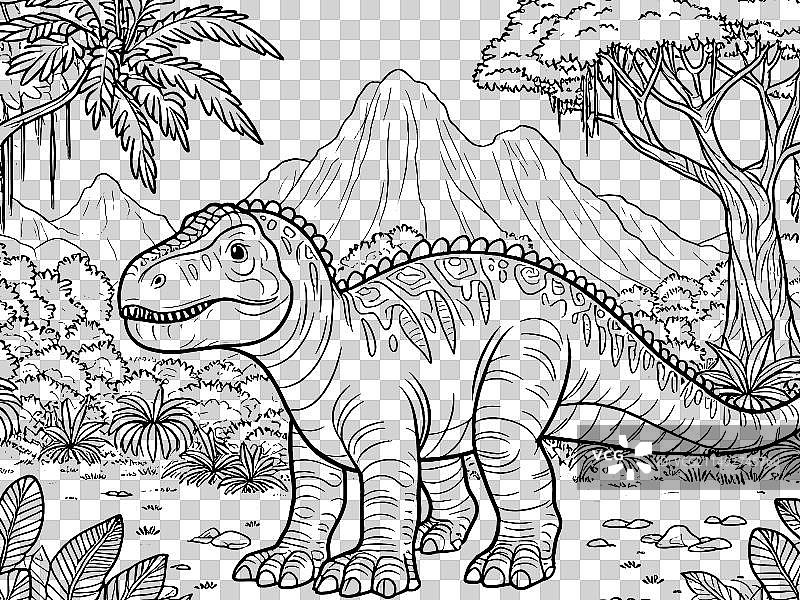 填色页可爱的暴龙恐龙的图片素材