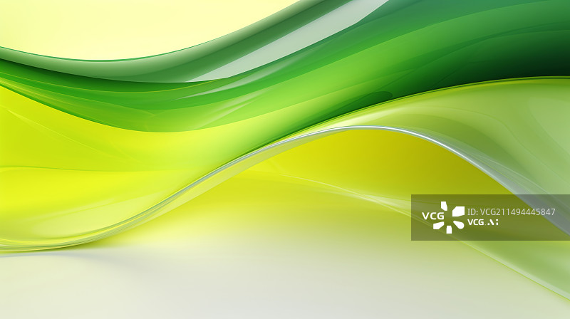 【AI数字艺术】动态流体黄色与绿色KV主视觉商务科技PPT背景图片素材