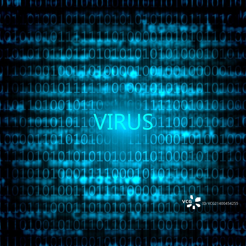 一个计算机病毒检测符号插图与单词病毒图片素材
