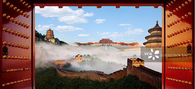 北京著名地标建筑合成图片素材