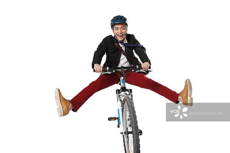 青年男人骑自行车图片素材