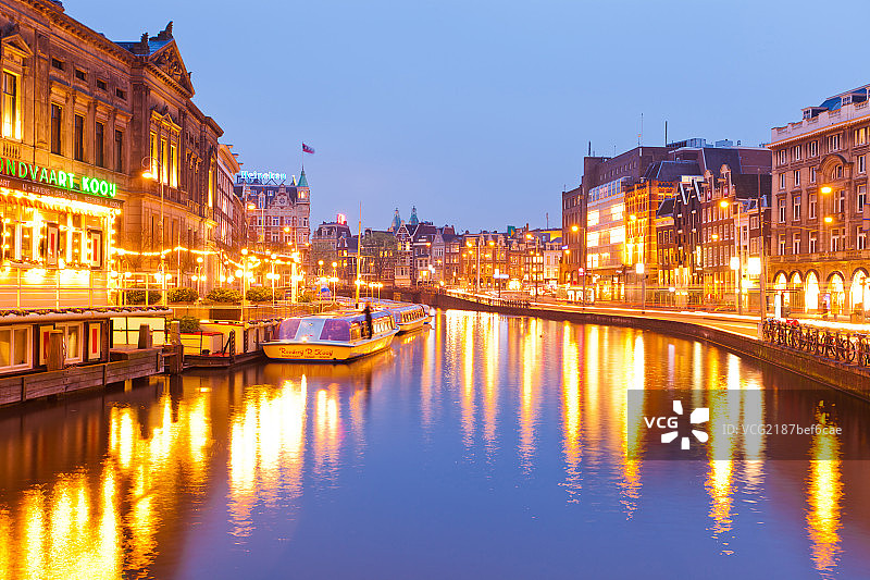 荷兰阿姆斯特丹夜景图片素材