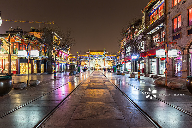 北京前门大街夜景图片素材