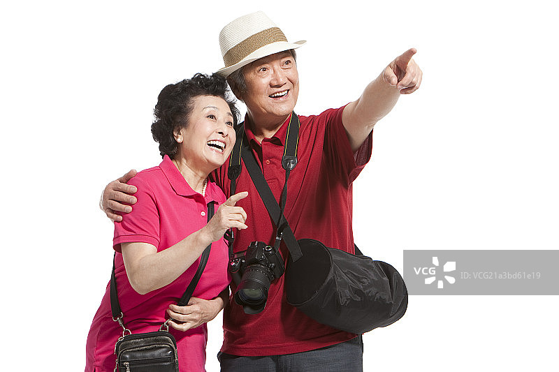 老年夫妇旅游肖像图片素材