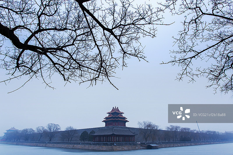 北京角楼冬季风光图片素材