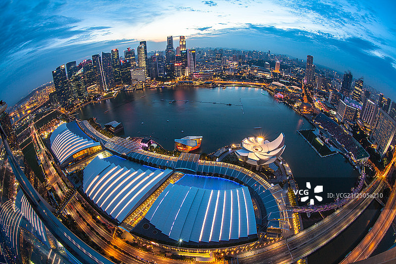 新加坡城市夜景图片素材