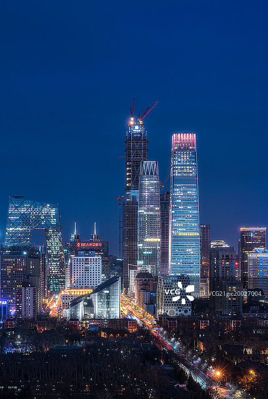夜晚的北京CBD图片素材